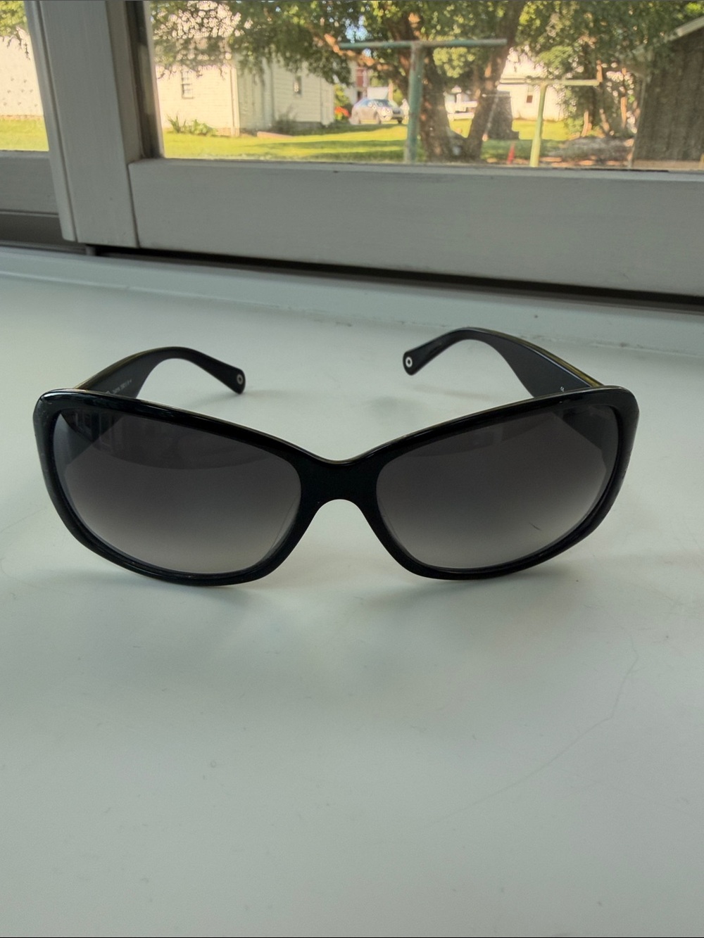 Coach Black Oversized Sunglasses with Gray Gradient Lenses